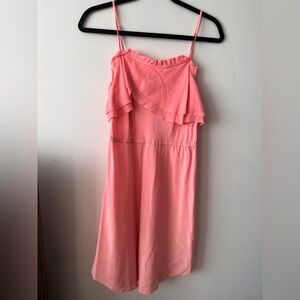 Aritzia Wilfred 100% Silk Pink Ruffle Mini Dress